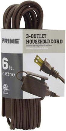 670606 6  16/2 SPT-2 3-OUTLET BROWN CORD