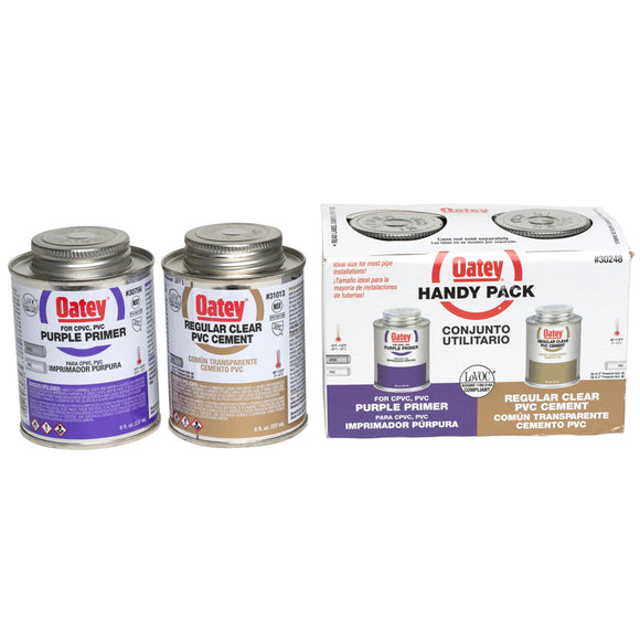 Oatey® 8 oz. PVC Clear Cement and Purple Primer Handy Pack
