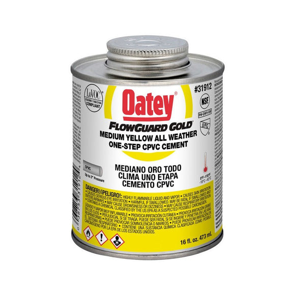 Oatey® 16 oz. CPVC All Weather Flowguard Gold® 1-Step Yellow Cement
