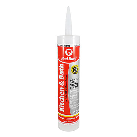 Red Devil Kitchen & Bath Low-Odor Silicone Sealant 10.1 FL. OZ. Cartridge Clear (10 Oz., Clear)