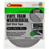 Frost King Vinyl Foam Weatherseal 3/8 X 3/16 X 17' 	Charcoal