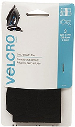 VELCRO BRAND REUS ABLE TIE BLK 25CT.