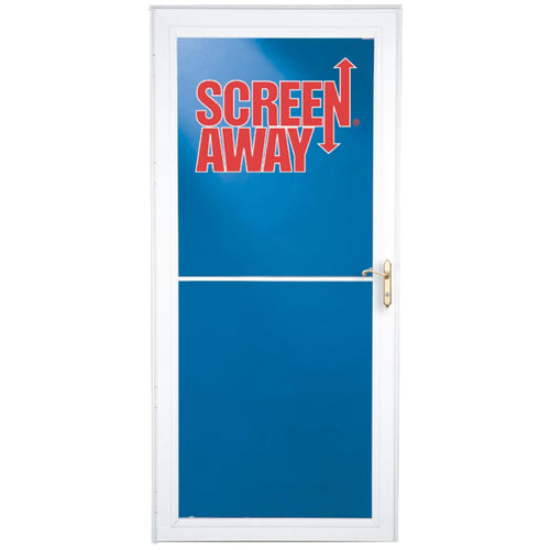 Larson Screenaway Lifestyle 36 In. W x 81 In. H x 1-3/8 In. Thick White Full View Aluminum Storm Door