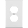 Leviton Mid-Way 1-Gang Thermoplastic Nylon Outlet Wall Plate, White
