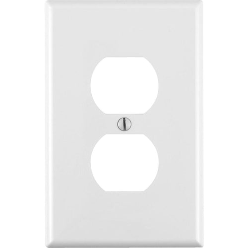 Leviton Mid-Way 1-Gang Thermoplastic Nylon Outlet Wall Plate, White