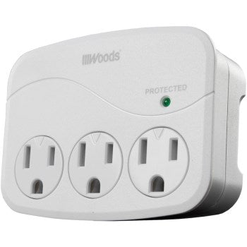 Coleman Cable 41034 Woods Brand 3 Outlet Wall Tap Surge Protector