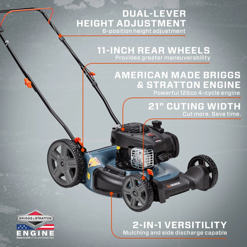 Senix 125cc Gas Powered Push Lawn Mower