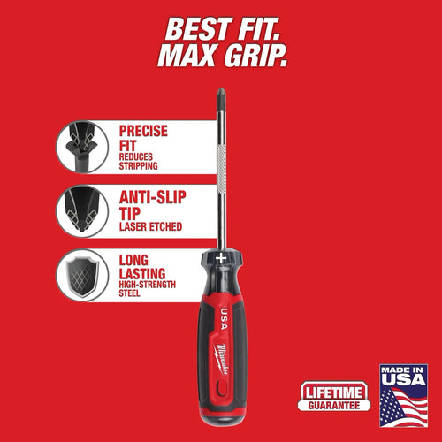 Milwaukee #2 Phillips Cushion Grip Screwdriver (USA)