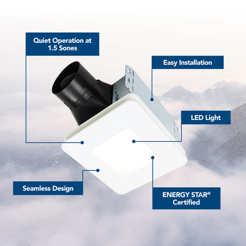 Broan-Nutone Broan-NuTone® Roomside Series Bathroom Exhaust Fan w/ LED Light, 60 CFM, Energy Star®