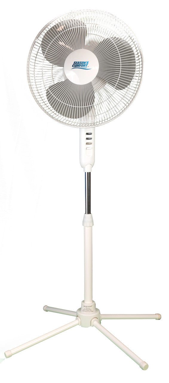 Seasons Comfort Oscillating Pedestal Fan Adjustable Height 3 Speeds