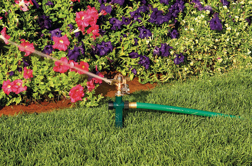Orbit 1/2-in. Brass Impact Sprinkler on Metal Step Spike