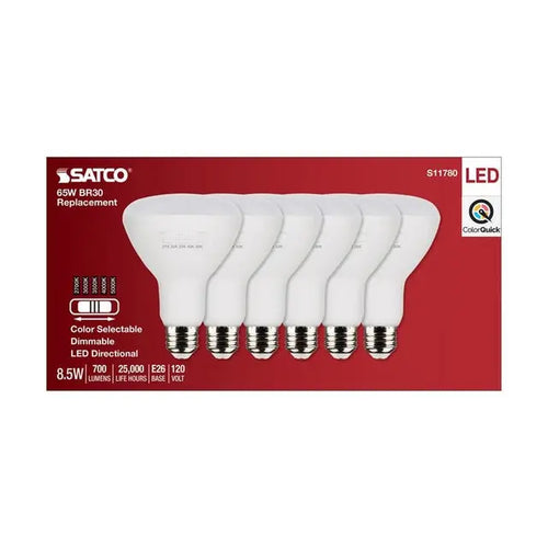 Satco S11780 8.5BR30/LED/5CCT/E26/120V/6PK