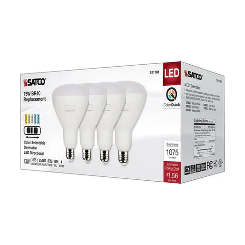 Satco S11781 13BR40/LED/5CCT/E26/120V/4PK
