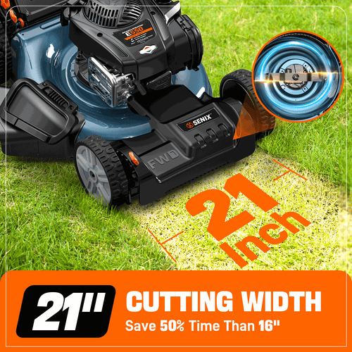 Senix 21 140cc Gas Self Propelled Lawn Mower, 3-in-1