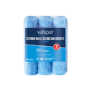 Valspar® 3-Pack 9-in x 1/2-in Walls, Concrete and Decks Knit Roller Cover