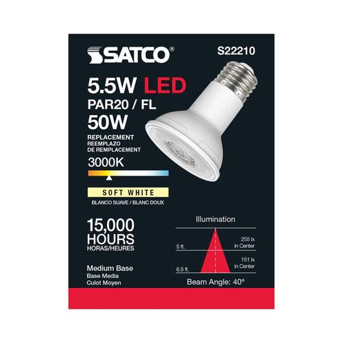 Satco S22210 5.5PAR20/LED/930/FL/120V