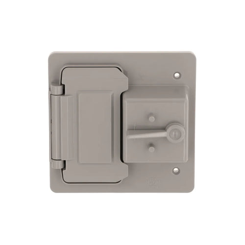 Hubbell 2-Gang Weatherproof Cover, Plastic, Toggle/GFCI, Gray
