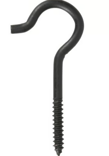 Hillman Durasteel Screw Hook Black Flagged (1/4 x 4-1/2) 60lb