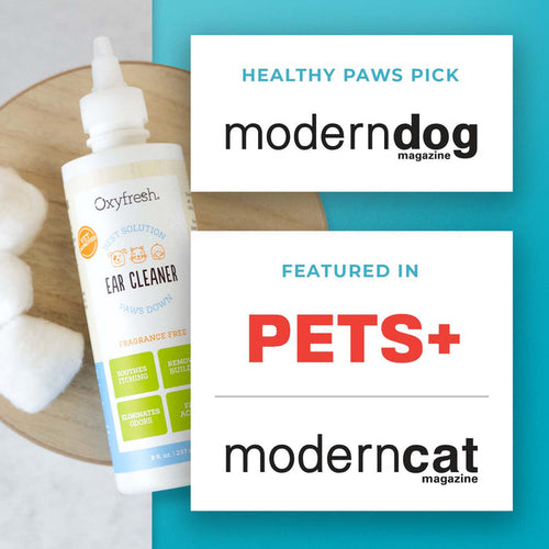 Oxyfresh Advanced Pet Ear Cleaner - Fastest Itch Relief & Squeaky Clean Ears