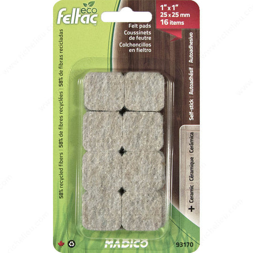 Richelieu Hardware ECO FELTAC® Beige Square Felt Pads