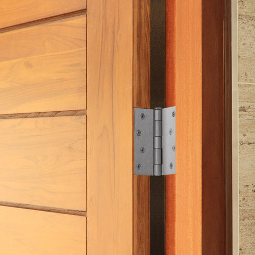 Design House Door Hinge in Satin Nickel, 4-Inch, Square Corner, 3-Pack