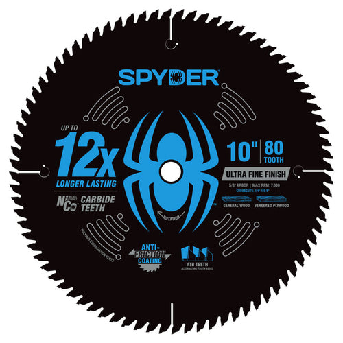 Spyder 10 80-Tooth Ultra Fine Finish Saw Blade for Wood