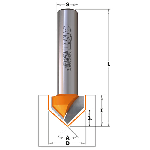 CMT V-Grooving router bits (90°)