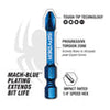 Spyder 8-Piece 1 Impact Driver Bit Set (PH1, PH2, SQ1, SQ2, T20, T25 x 2 & 3 Bit Holder) Mach-Blue®