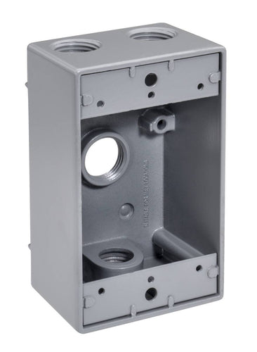 Southwire 1/2 4-Hole 1-Gang Weatherproof Box Gray