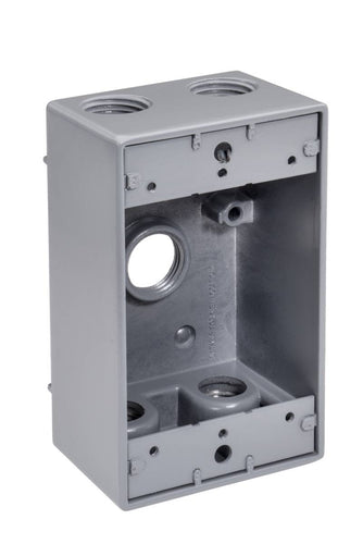Southwire 1/2 5-Hole 1-Gang Weatherproof Box Gray