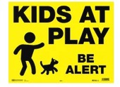 Hy-Ko Plastic MKP-1 Kids At Play Be Alert SignN