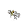 Premier Lock Stainless Steel Keyed Entry Door Knob - Tubular With 2 KW1 Keys-Carded