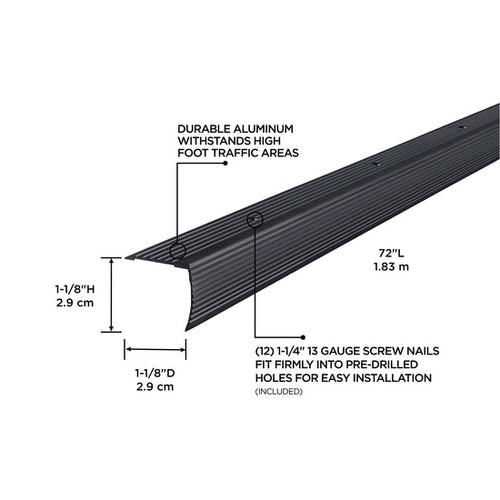 M-D Building Products 1-1/8 In. X 1-1/8 In. Aluminum Stair Edging