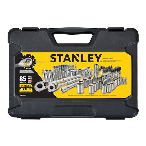 STANLEY 85 pc 1/4 in & 3/8 in Drive Mechanic's Tool Set
