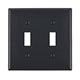 Leviton 2-Gang Toggle Switch Wallplate, Standard Size, Thermoplastic Nylon, Black