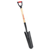 Corona Drain Spade Shovel 15-Gauge 30 in. Wood D-Grip Handle
