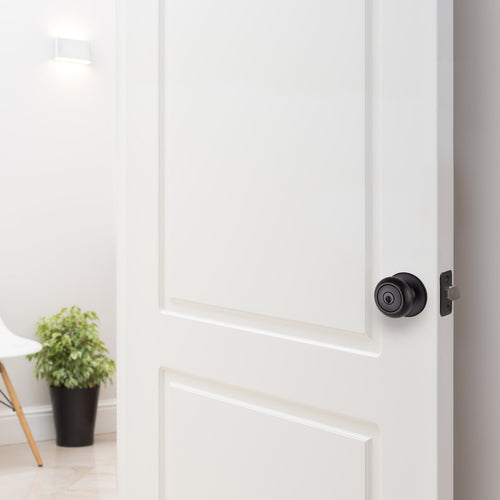 Design House Cambridge Keyed Entry Door Knob Matte Black