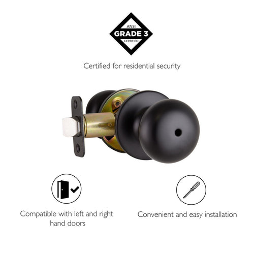 Design House Cambridge Privacy Door Knob Matte Black