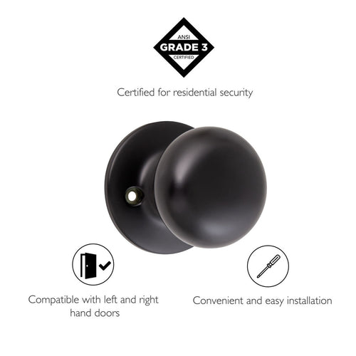 Design House Dummy Door Knob, Matte Black