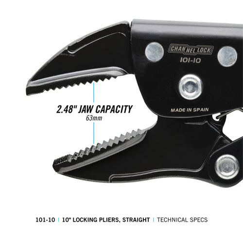 Channellock 10-inch Straight Jaw Locking Pliers (101-10)