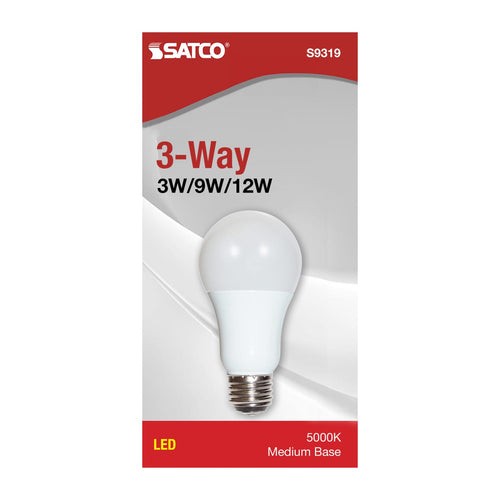 Satco S9319 9/12A19/3WAY LED/5000K/120V