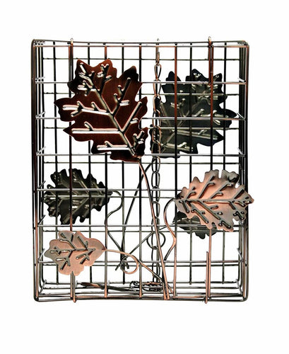 Heath Copper Decorative Leaf Large Suet and Seed Cake Cage Bird Feeder