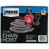 Reese Towpower Chain Hoist, 3 Ton Capacity, 10 Foot Lift Chain, 8.5 Foot Pull Chain