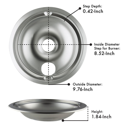 Range Kleen Style B Heavy Duty Chrome Drip Bowls