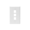Leviton Single-Gang QUICKPORT™ Wallplate, 3-Port, White