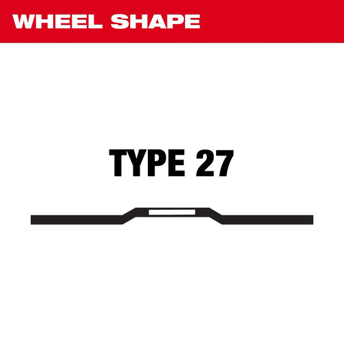 Milwaukee 6 x 1/4 x 7/8 Performance+ Metal Grinding Wheel - Type 27