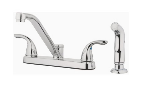 Homewerks AquaVista 2-Handle Lever Decorative Kitchen Faucet with Side Spray, Chrome