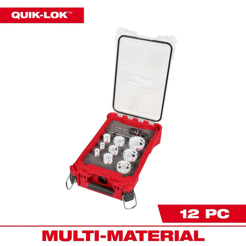 Milwaukee 12PC QUIK LOK™ Hole Dozer™ Bi-Metal Kit with PACKOUT™ Compact Organizer