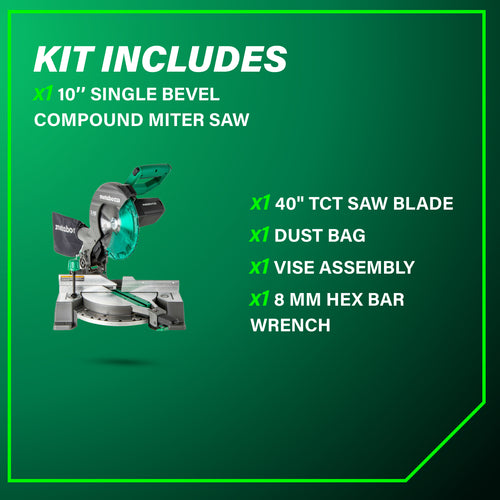 Metabo 10 Single Bevel Compound Miter Saw | Metabo HPT C10FCG2