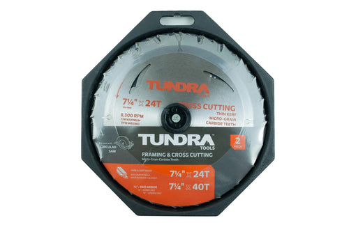 Tundra Tools 2 Piece Framing & Cross Cutting Circular Saw Blade Set